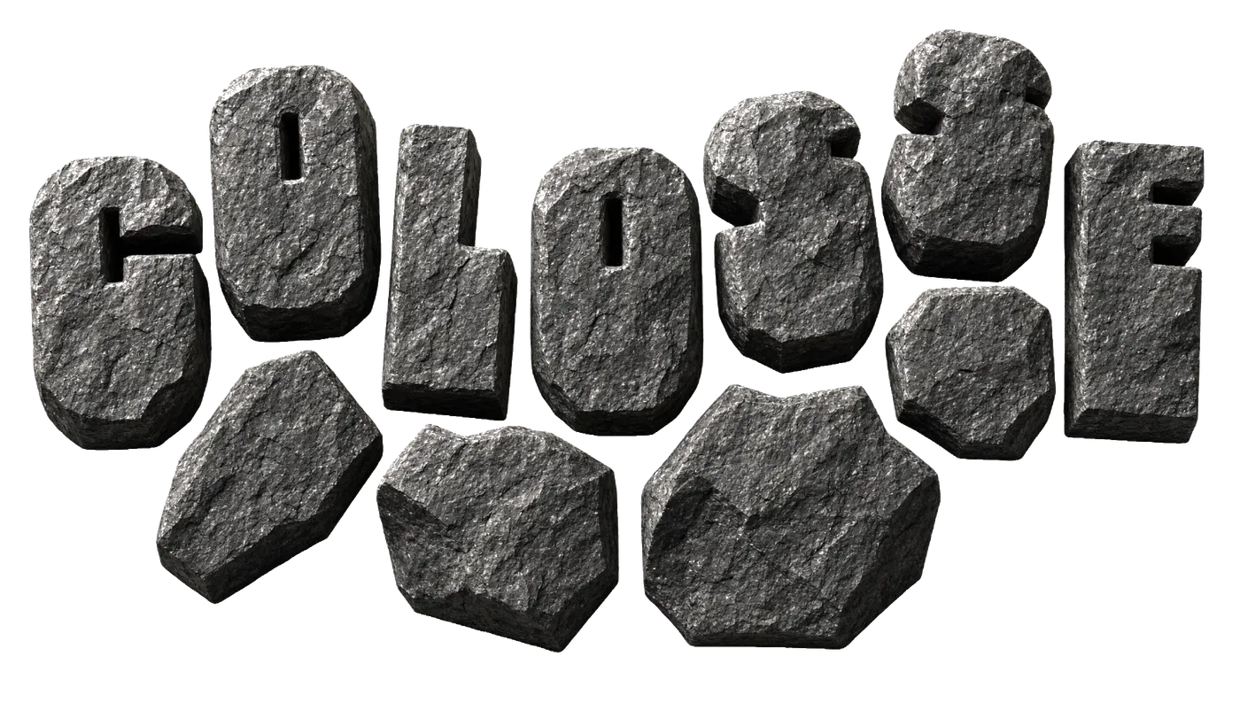 A carved stone monolith spelling Colosse
